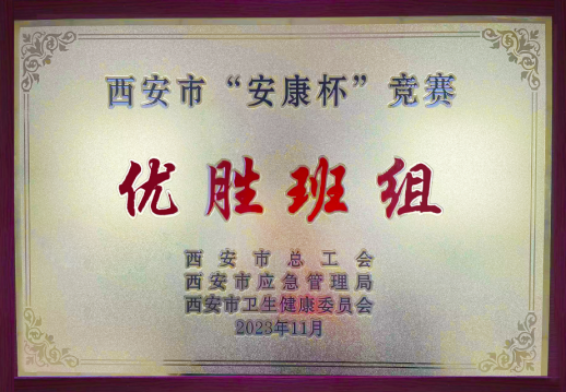 经发置业安全管理部荣获西安市“安康杯”优胜班组称号！
